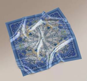 Écharpe de créateur personnalisée, imprimé floral élégant, châle pour <span class=keywords><strong>femme</strong></span>, <span class=keywords><strong>en</strong></span> <span class=keywords><strong>tissu</strong></span> satiné de luxe, foulard et écharpe pour cheveux - Product Image 1