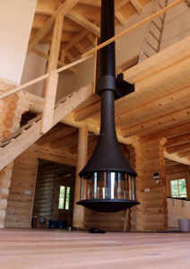 Cheminée suspendue de style moderne <span class=keywords><strong>Poêle</strong></span> à <span class=keywords><strong>bois</strong></span> au plafond avec installation autoportante Salon en acier au carbone - Product Image 3