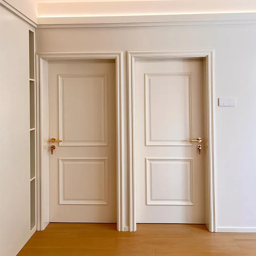 Stile Shaker MDF porte interne in legno bianco Prehung completamente rifinito in legno massello di plastica insonorizzato camera da letto modello interno Wpc porta