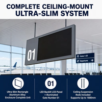 Sistema de Pantallas de Información de Vuelos (FIDS) Personalizado OEM con Terminal LCD para Aeropuertos, Integración con CMS y Señalización