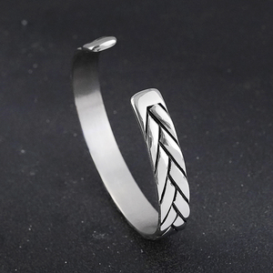 Weave <b>Bangle</b> Bracelets for Men Viking 316L Stainless Steel Wheat <b>Charms</b> Jewelry Trendy Gifts - Product Image 4