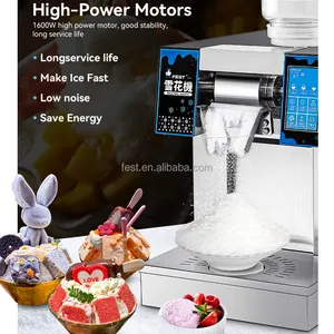 High-Power Water-Cooling Automatic Snow Flake Machine With Rotating Tray For Perfect For Commercial Use In Bubble Tea Shops