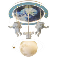 Nueva Lámpara de Techo Creativa para Niños con Diseño de Estrellas, Planetas, Dibujos Animados, Luna y Astronauta para Dormitorio Infantil
