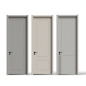 Porte intérieure minimaliste blanche en MDF, finition lisse, ouverture manuelle, isolation phonique, pour chambre à coucher - Product Image 3