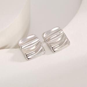 2025 mode classique Vintage carré plissé boucles d'oreilles alliage spirale boucles d'oreilles filles boucles d'oreilles accessoires - Product Image 4