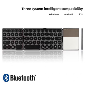Cổ điển có thể sạc lại Xách Tay Bàn Phím Nhỏ gấp ba lần mỏng không dây <span class=keywords><strong>bluetooth</strong></span> Bàn phím cho máy tính điện thoại máy tính xách tay - Product Image 2