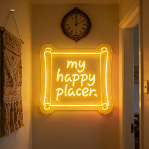 Letrero de Neón Personalizado para Negocios Neonawall, Letrero LED de Neón al por Mayor con la Frase 'Mi Lugar Feliz' para Tiendas de Snacks, Hogar, Cafetería, Decoración de Pared para Fiestas, Regalos - Product Image 4