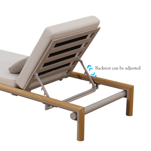 Chaise longue de luxe en bois pour piscine, plage et jardin, mobilier d'extérieur commercial en gros - Product Image 4