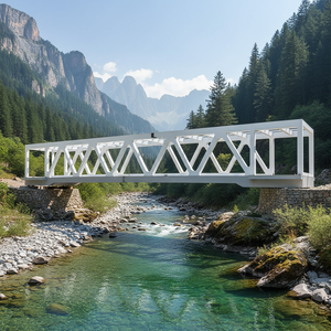 プレハブ鋼製歩道橋は、工場や学校向けの費用対効果の高いソリューションです。手すりと階段付きで迅速な設置が可能です。 - Product Image 1