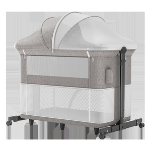 Lit bébé pliable en métal avec mobile de chevet et moustiquaire réglable <span class=keywords><strong>pour</strong></span> bébés de 0 à 24 mois, utilisation dans le salon et la chambre - Product Image 5