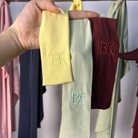 Voile instantané en jersey de bambou, châles élégants de la marque Merrachi, avec logo et boutons personnalisés