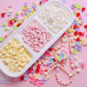 Peinture couleur muguet trou droit perlé bricolage chaîne de téléphone portable porte-clés accessoires perles acryliques - Product Image 2