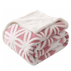 Suave invierno cálido acogedor esponjoso Navidad Año Nuevo Jacquard Sherpa manta personalizada impresa Sherpa polar doble capa - Product Image 1