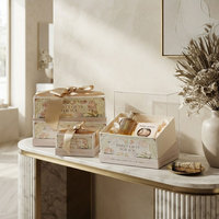 Boîte cadeau de luxe personnalisée avec couvercle transparent et ruban, emballage rigide en papier transparent pour cosmétiques, bougies et cadeaux de demoiselles d'honneur