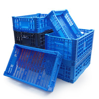 Approvisionnement d'usine Chiffre d'affaires Ventiler Pliant En Plastique Pliable Stockage Empilable Fruits Légumes Panier Caisses
