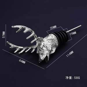 Bouchon verseur de vin tête de <span class=keywords><strong>cerf</strong></span>, Cadeaux de chasse, Bec verseur pour bouteilles d'<span class=keywords><strong>alcool</strong></span> et spiritueux, Cadeaux d'anniversaire et de Noël <span class=keywords><strong>cerf</strong></span> - Product Image 5