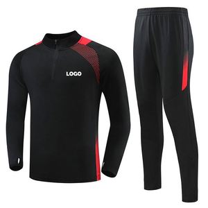 New Design Custom Blank Long Sleeve Sports Running Suit Polyester Football Training Tracksuits for Men <b>Soccer</b> Team Tracksuit Set - Product Image 1