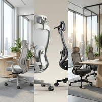 Nouvelle Chaise de Bureau Exécutive Unique en Maille, Pivotante et Confortable, avec Support Lombaire Ergonomique et Inclinaison, pour Ordinateur et Direction