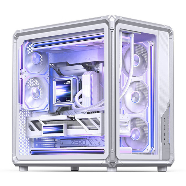Starry Chen ATX Desktop Mid-Tower Gaming Computer Case Curved Glass Supports BTF MB/Dual 360 AIO/ATX PSU/40Serie GPU One Pc