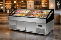 Vitrine professionnelle à 2 niveaux, double température, éclairage LED, facile à nettoyer, double compresseur, refroidissement direct, acier inoxydable commercial