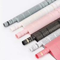Emballage de fleurs en papier de brume de plantes à base de plantes anglais coréen Su papier fleur Art emballage cadeau emballage de magasin de fleurs