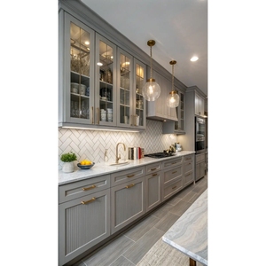 Mobile da Cucina Moderno Grigio Prima con Disegni, Piano in Pietra, Senza <span class=keywords><strong>Macchie</strong></span>, Comodo per Casa Familiare - Product Image 6