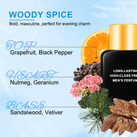 Parfum de luxe pour hommes avec eau de parfum de haute qualité pour hommes, agrumes, épices boisées, musc, herbes, longue durée