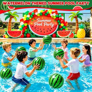 Pelota de Playa Inflable de PVC con Diseño de Sandía, Mini Juguete para Piscina, Decoración para Fiestas de Verano con Temática de Frutas, Flotadores para Niños - Product Image 5