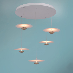 Lámpara Colgante Moderna Decorativa de Vidrio Blanco con LED, Aleación de Aluminio, Luz Cálida de 3000K, Garantía de 2 Años, para Sala de Estar - Product Image 3