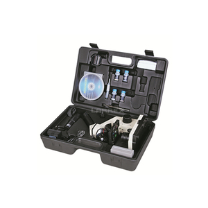 <span class=keywords><strong>Microscope</strong></span> composé portable LARREX, grossissement 1280X, éclairage LED double, inclinaison 45°, triple tourne-objet, 360° - Product Image 2