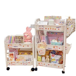 Chariot de rangement Levayon à 4 niveaux avec roulettes pour cuisine, salon, chambre, organisateur de collations, étagère rectangulaire pliable, facile à nettoyer - Product Image 5