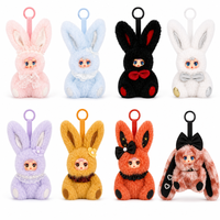 MM Sugar Baby Mini Rabbit Plush Blind Box Kawaii Bunny Keychain with PVC Face 8 Styles with 2 Hidden Surprise Gift Made in China