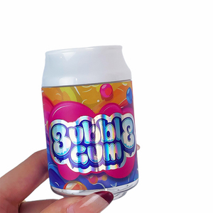 Disponibile Barattolo in <span class=keywords><strong>Plastica</strong></span> da 3,5g 100ml a Forma di Lattina con Etichetta Opaca, Coperchi Multicolore e Motivi Stampati per Caramelle Gommose ed Erbe Secche - Product Image 4