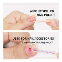 Outil de Retrait des Cuticules pour Nail Art Droit 50/100 Pièces Réutilisable Double Embout Bâtonnet en Cristal Pousse-Cuticules