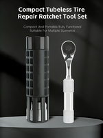 Kit d'outils de réparation de vélo 2 en 1, clé à cliquet bidirectionnelle, kit d'outils de réparation de vélo de route et de VTT, 8 types de embouts, outil de réparation de pneus