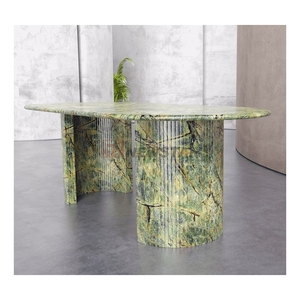 Nordic Home Furniture Italian Luxury <strong>Dining</strong> <strong>Tables</strong> Modern Natural Stone Marble <strong>Round</strong> Green <strong>Dining</strong> <strong>Table</strong> - Product Image 4