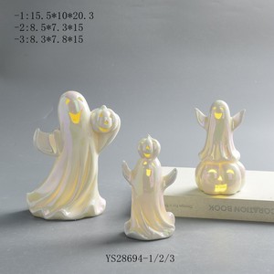 Fantasma de Cerâmica Branco Barato com Luz LED para Decoração Interna de Halloween - Fantasma de Cerâmica Mais Vendido - Product Image 5