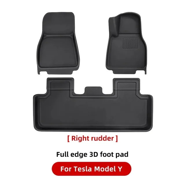 Bán chạy nhất 21-23 Y Phải bánh lái tùy chỉnh thảm sàn xe chính thức TPE footpad sang trọng không trượt nội thất đầy đủ bộ Tesla 3 3 cái