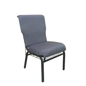Factory Direct Sale European Style Metal Frame Upholstered Chairs Opera Hall Stackable Church Chairs for Sale