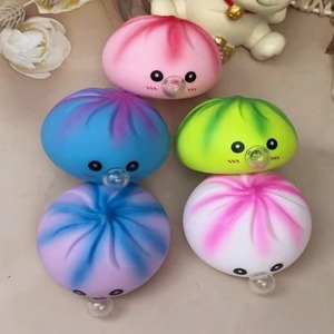 Hot Selling Polyester Blow <b>Bubbles</b> Dumpling Cute Steamed Bun Stress Relieving Toy Soft Squishy Texture Fidget Play Portable - Product Image 3