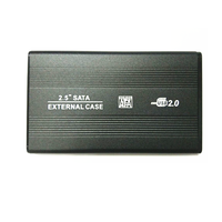 Boîtier en aluminium Portable USB 2.0 2.5 pouces pour adaptateur HDD/SDD SATA avec câble ordinateur portable usage externe matériau métallique boîtier SSD