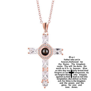 Shangjie – collier de projection de <span class=keywords><strong>photo</strong></span> <span class=keywords><strong>du</strong></span> saint-père sur mesure, collier de <span class=keywords><strong>croix</strong></span> de foi chrétienne - Product Image 4