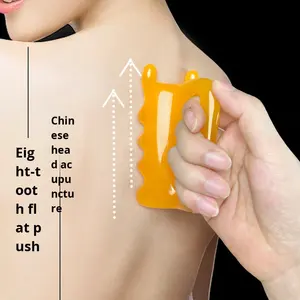 Masseur à double poussée en résine pour le déblocage des méridiens de la vessie, de la colonne <span class=keywords><strong>vert</strong></span>ébrale, des points d'acupuncture des épaules et du dos, outil de massage par grattage, rouleau de massage en jade - Product Image 2