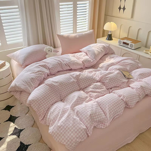 Cô Gái Màu Hồng Duvet Cover Set Không Có Phụ Màu Xanh Màu Xanh Màu Xanh Lá Cây Cậu Bé <span class=keywords><strong>Comforter</strong></span> Bìa Tấm Phẳng Gối Đôi Nữ Hoàng Kích Thước Ký Túc Xá Bộ Đồ Giường Đặt - Product Image 3
