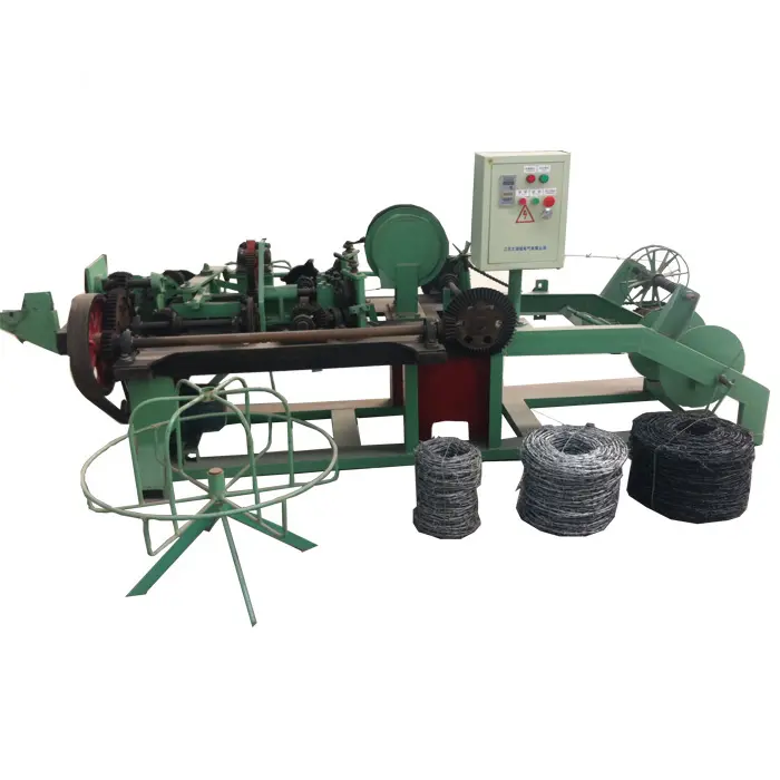 Double wire positive and negative twist barbed wire machine for making fences