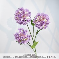 Bunga Hydrangea Buatan Grosir, Tangkai Tunggal 3 Kepala, Bunga Hydrangea Sutra Imitasi untuk Dekorasi Vas Rumah
