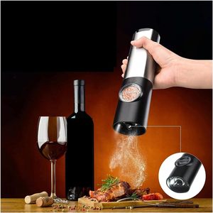 Moulins à poivre électriques en céramique très demandés, ensemble moulin à sel et à poivre automatique rechargeable avec base de recharge - Product Image 3