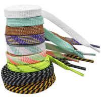 Lacets plats en polyester doré et argenté de 8 mm, accessoires de chaussures multicolores pour chaussures décontractées et de sport, vente chaude