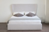 Base de Cama Otomana Tapizada Premium con Respaldo de Ala y Almacenamiento Elevable, Tamaños Queen, King, Full, Twin, Personalizable, Fácil Montaje para Alquiler