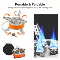 ORANGEGAZ FACTORY Barbecue au gaz butane portable d'extérieur pour camping, aventures en pleine nature, réchaud de camping à 3 brûleurs